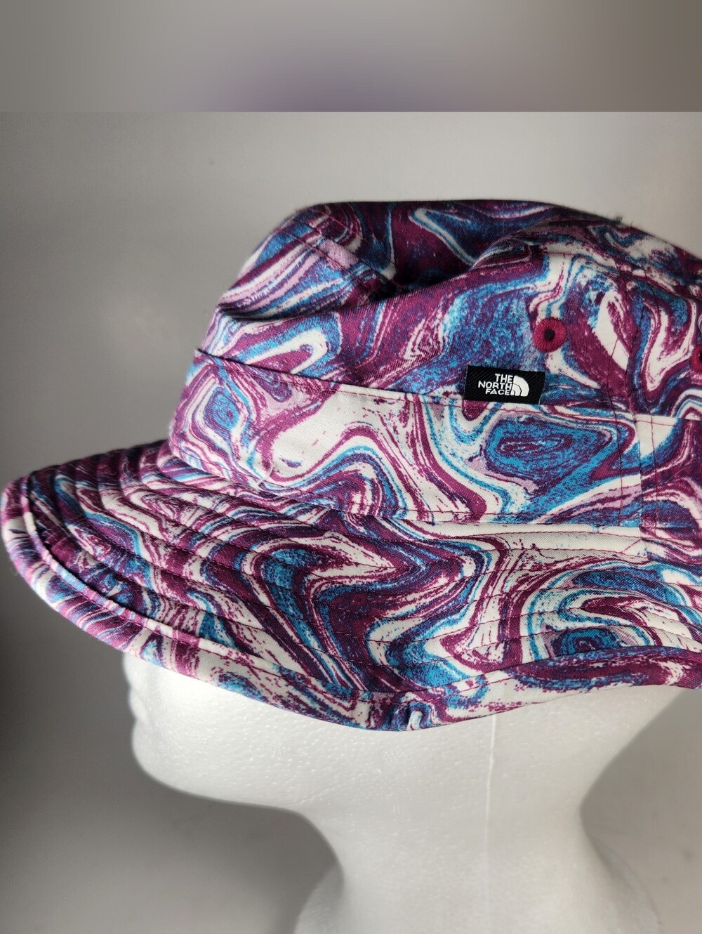 THE NORTH FACE Kids Sun Bucket Hat Cap Small Purple Outdoors Hiking Marble Swirl